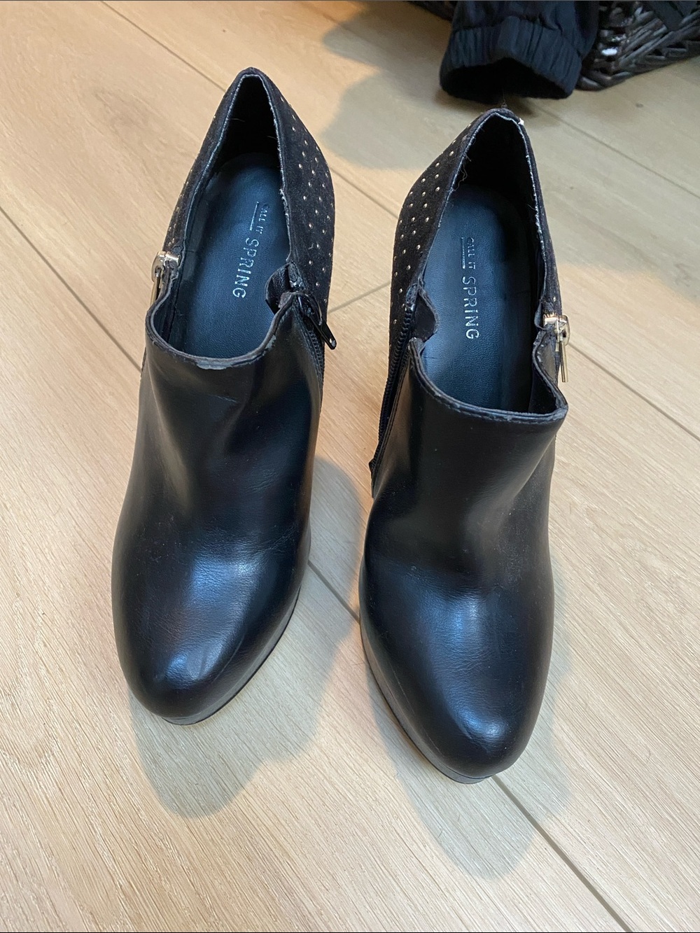 Call It Spring Black Studded Ankle Booties
